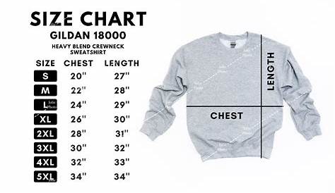 Art & Collectibles Gildan 18000 Size Chart SAND Heavy Blend Crewneck