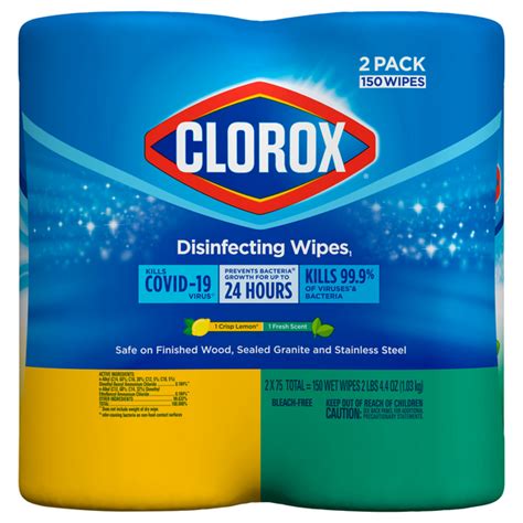 Save On Clorox Crisp Lemon And Fresh Scent Disinfecting Wipes 75 Ct Ea