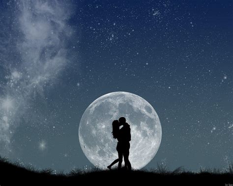 Night Moon Love Wallpaper