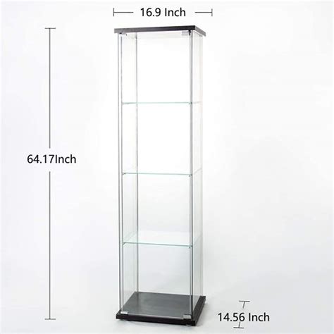 Buy 4 Tier Glass Display Cabinet With Lock 5mm Tempered Glass Curio Cabinet Collection Display