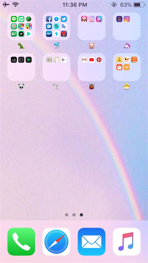 Rainbow Iphone Home Screen Layout Iphone Layout Homescreen