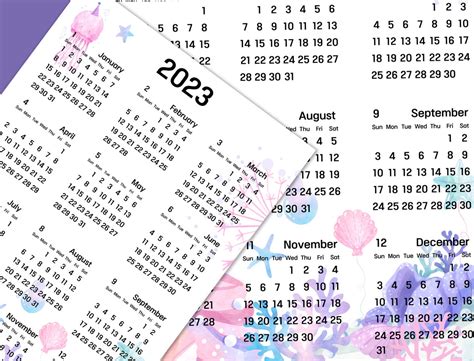 2023 Yearly Calendar Printable 2023 Yearly Calendar Year At A Glance