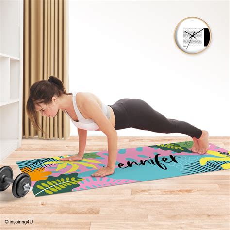 Colorful Personalized Yoga Mat Custom Name Fitness Mat Gym Etsy