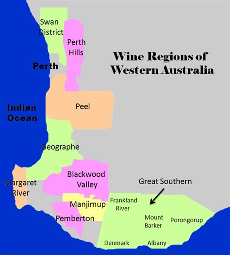 Wine Regions Of Western Australia Australia Wine Wine Map Wine Region