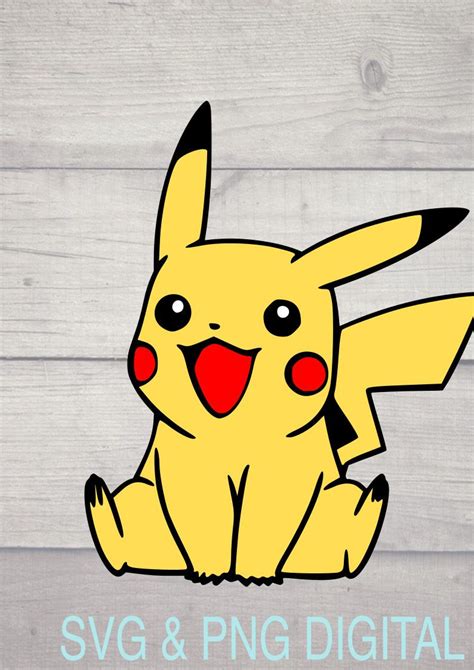 Pikachu Pokemon Svg File Cricut Png Digital Download By