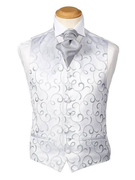 Kensington Silver 182 Waistcoat Available To Hire From Pure Suit Hire