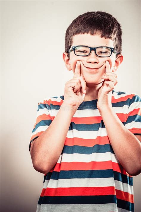 Kid Little Boy Making Silly Face Expression Stock Photo Image Of
