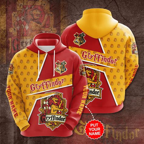 Personalized Harry Potter Gryffindor Hogwarts 3d Unisex Hoodie Red