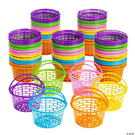 Bulk 72 Pc Bright Round Easter Baskets Oriental Trading
