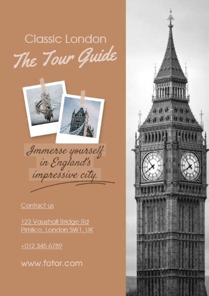 London Tour Guide Flyer Template And Ideas For Design Fotor