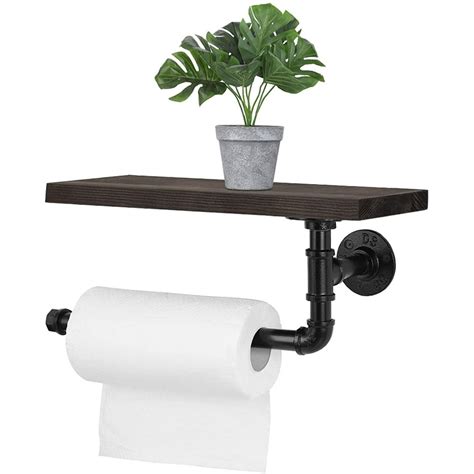Paper Towel Holder With Shelf Wall Mounted Toilet Paper Holder