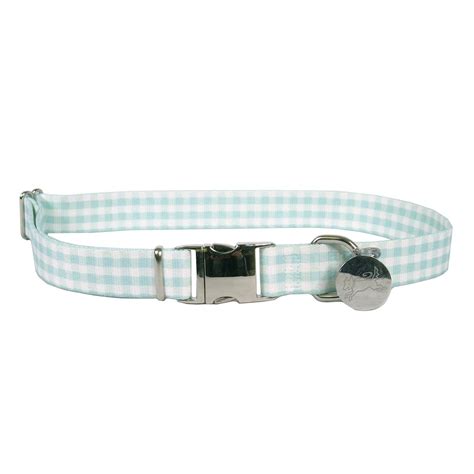 Southern Dawg Gingham Mint Dog Collar Hot Dog Collars