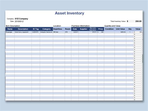 EXCEL Of Simple Asset Tracking Form Xlsx WPS Free Templates