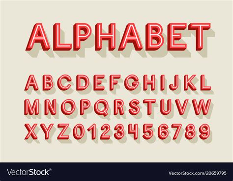 Retro Alphabet Royalty Free Vector Image Vectorstock