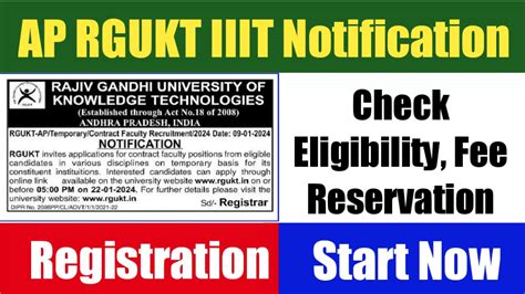 Ap Rgukt Iiit Notification Apply Online Form Fee Eligibility Date Check All Details