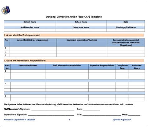 Printable Free Corrective Action Plan Template Word Rwanda 24