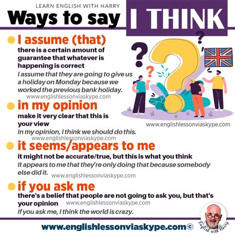 More Advanced Ways To Say I Think In English English With Harry 👴