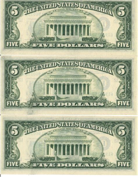 UNITED STATES CONSECUTIVE NOTES EIGHT - FIVE DOLLAR BILLS SERIES 1981