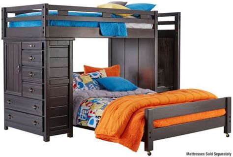 Shop for bunk beds at van hill furniture. Creekside Twin / Full Step Loft Bed with Chest - Charcoal ...