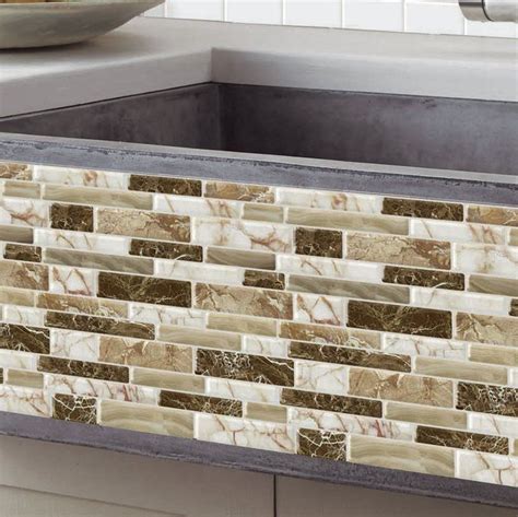 With chic designs like white marble and tuscan tile, the self adhesive tiles look like the real thing! 12" x 12" PVC Peel & Stick Mosaic Tile | Peel n stick ...