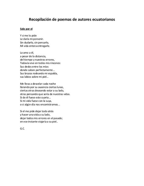 Poema Ecuatoriano De 2 Estrofas Y 4 Versos Porfavor Brainlylat