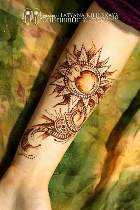 Omhennaom Sun And Moon Tattoo For Men Henna Tattoo Henna Tattoo Designs