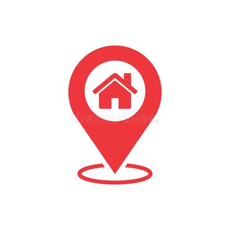 Home Location Map Pin Red Icon Isolated On White Background House