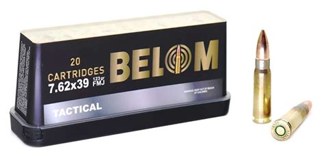 Belom Brass Case Ammo 762x39 123gr Fmj 20rd Range Usa