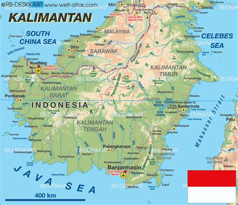 Map Of Kalimantan Island In Indonesia Welt Atlasde