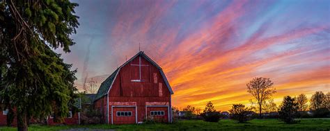 Red Barn At Sunset Photograph By Mark Papke Pixels