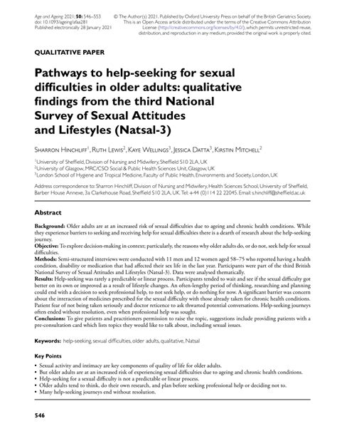 Pdf Pathways To Help Seeking For Sexual Difficulties In Older Adults