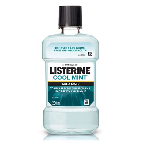 listerine cool mint mild taste mouthwash 250 ml uses side effects