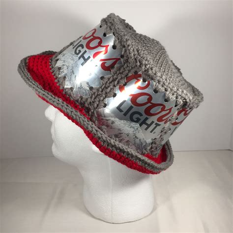 Check out our beer can crochet hat selection for the very best in unique or custom, handmade pieces from our shops. Coors light beer can hat | Crochet beer, Beer can hat ...