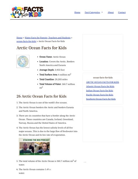 Solution Arctic Ocean Facts For Kids Facts Just For Parents Teachers