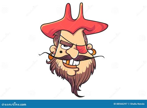 Pirate Angry With Two Knives Crazy Maniac Cartoon Style Royalty Free Stock Photo