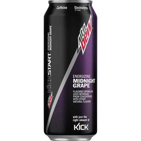 Mtn Dew Kickstart Energizing Midnight Grape Soda 16 Fl Oz Instacart