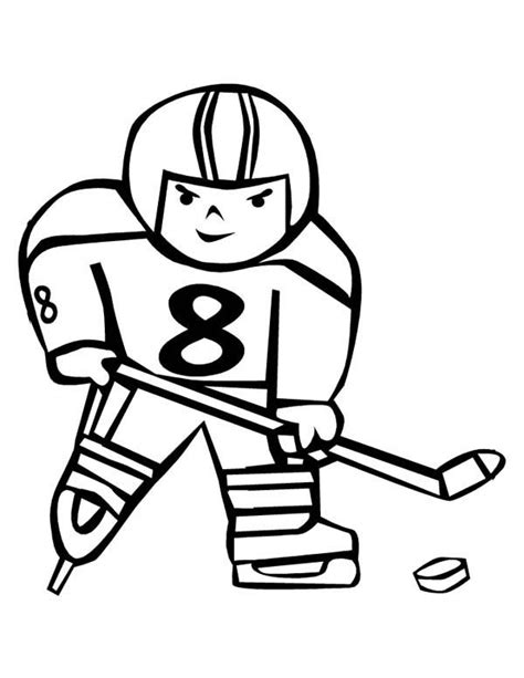 Hockey Player Trying To Score Coloring Page NetArt Coloring Pages