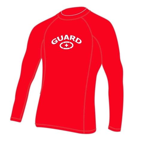 Mens Guard Rashguard Long Sleeve Swim Shirt Rsg05m Red