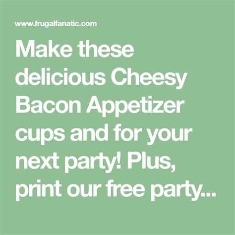 Cheesy Bacon Appetizer Recipe Free Party Planning