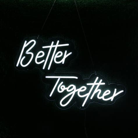 Better Together Led Neon Sign For Wall Decor Party Bar Home Etsy