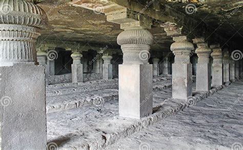 The View Of Garbhagriha And The Pillars At Cave No 14 Ellora Caves