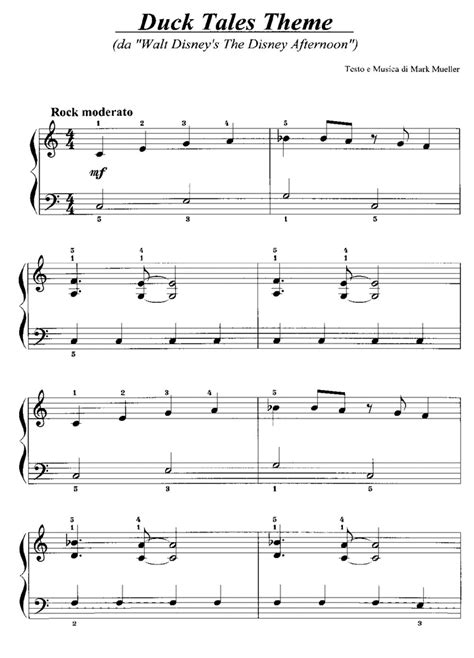 Ducktales Theme Easy Piano Sheet Music Easy Sheet Music