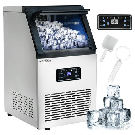Nurxiovo Commercial Ice Machine Maker 110lbs24h Ice Cube Machine With 25lbs Bin Clear Cube