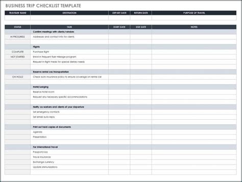 》free Printable Excel Checklist Template