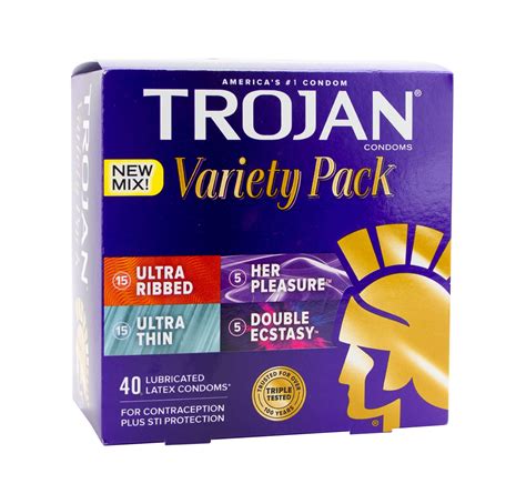 Trojan Pleasure Pack 40 Condones Premium De Látex Trojan