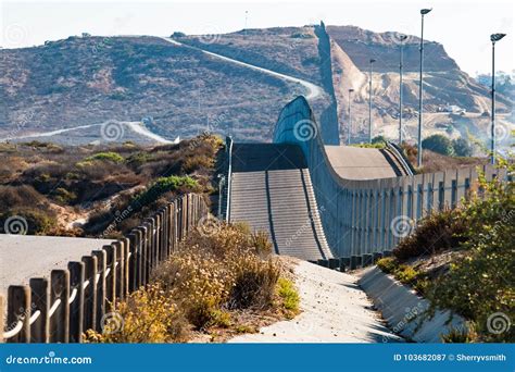 International Border Wall Between San Diego California And Tijuana