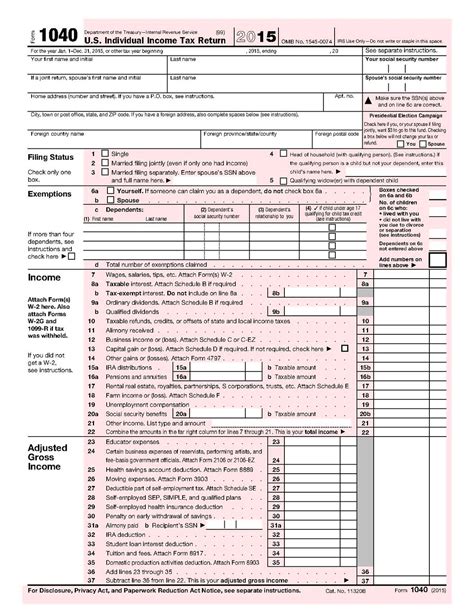 2015 Irs 1040 Form Tax Forms Best Tax Software Federal Income Tax
