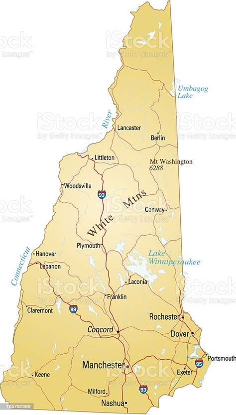Map Of New Hampshire Stock Vector Art And More Images Of City 165792389