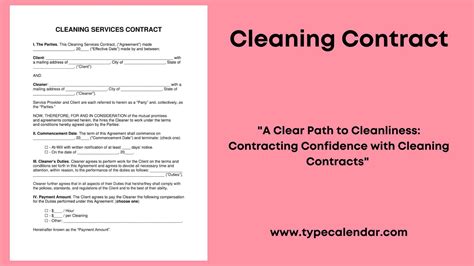 Free Printable Cleaning Contract Templates Word Pdf