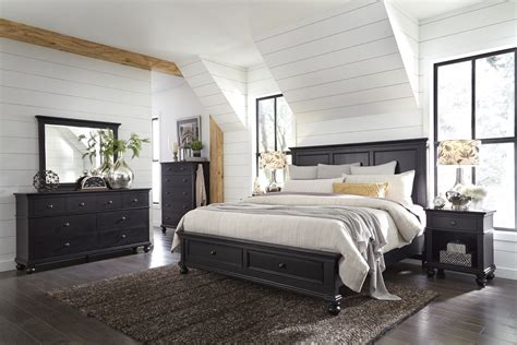 Aspenhome napa sleigh storage bedroom set. Aspenhome Oxford 4pc Panel Storage Bedroom Set in Black ...
